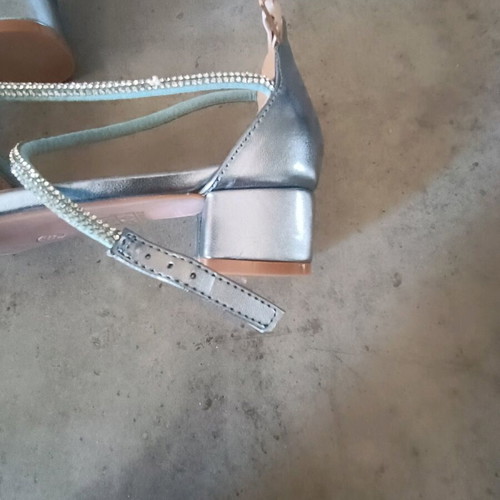Low heels new size 38 silver