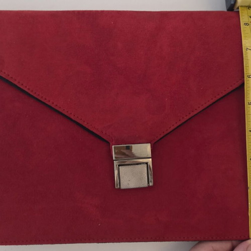 Dune London Red Suede Envelope Clutch Bag