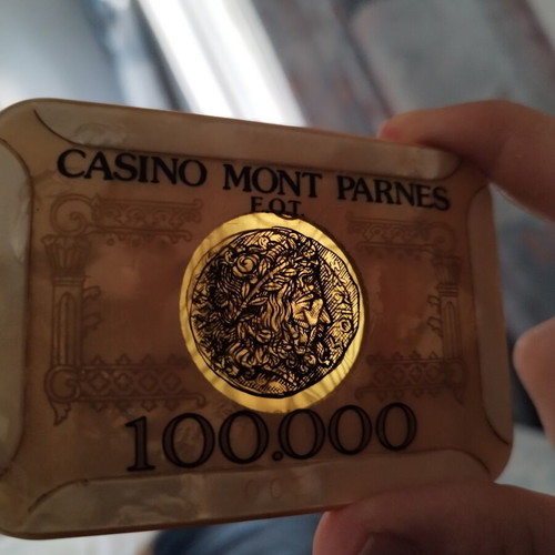 EOT Casino Mont Parnes collectible token used, 100000 drachmas