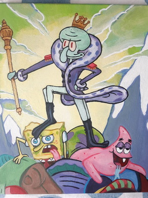 SpongeBob Squarepants King Squidward canvas new 29.9 x 24.9