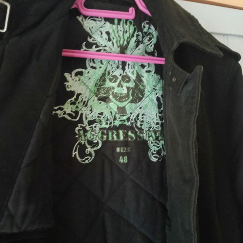 Jacket παλτό "AGRESSIVE" black size 48 like new