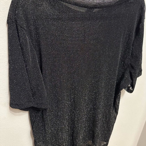 Shein black see-through women's blouse with shimmer, XL