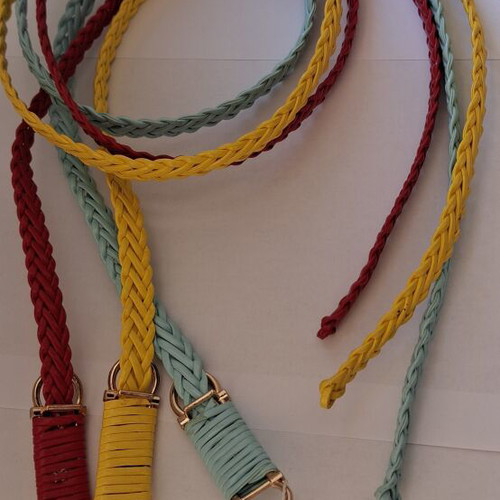 Modissimo women's braided belts new, set of 3 colors, 1 meter