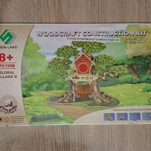 Wooden 3D assembly puzzle new, three-dimensional treehouse constructions
