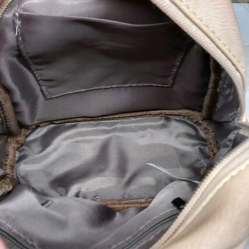 Women’s backpack bag synthetic leather like new, beige-biscuit