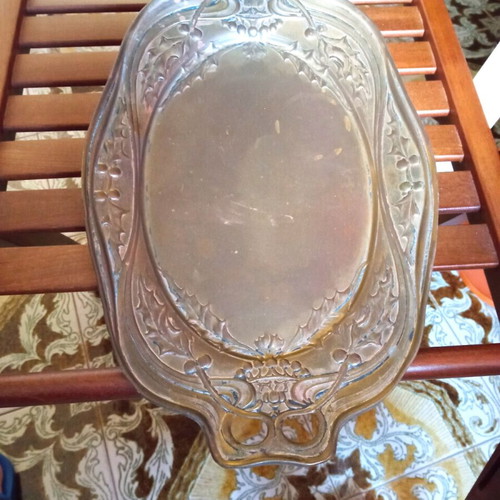 Antique brass tray used, small