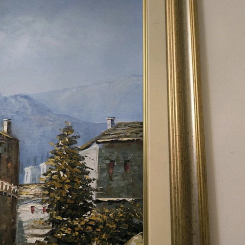 Oil painting signed, like new, framed