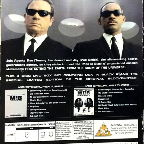 Men In Black 1 and 2 DVD used, 4-disc box set