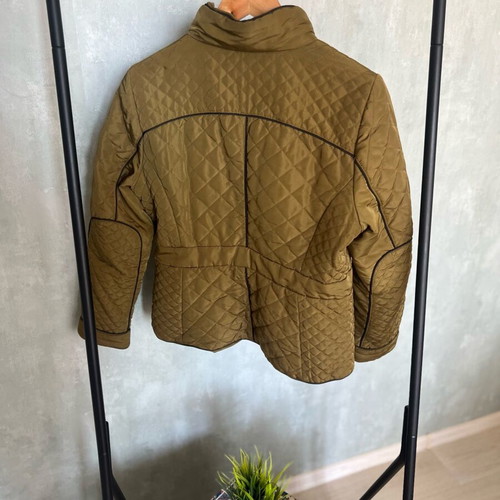 H&M green thin jacket like new with golden zipper, size 44