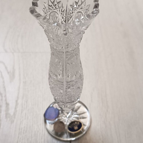 Bohemia Crystal authentic hand-cut tall crystal vase solifleur
