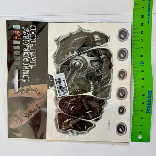 Skull & Machine Temporary Tattoo Set new, 2 pcs