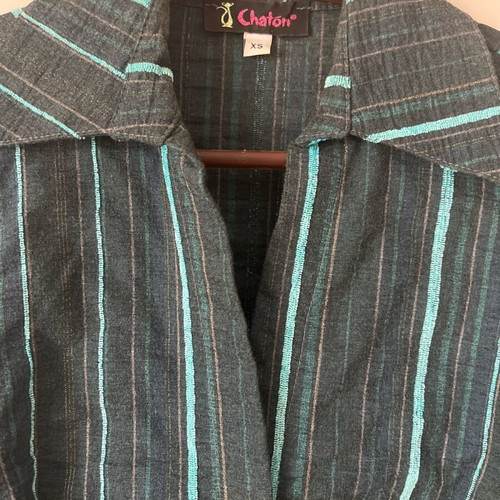 Chaton women's shirt like new, green and turquoise, size XS