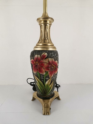 Table lamp ceramic and bronze vase composition 1950s used without lampshade