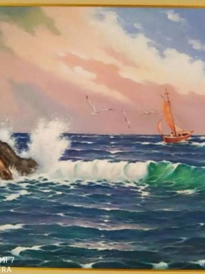 Ελαιογραφία Φρίντα Αποστολίδου μοναδικό πρωτότυπο έργο σε άριστη κατάσταση