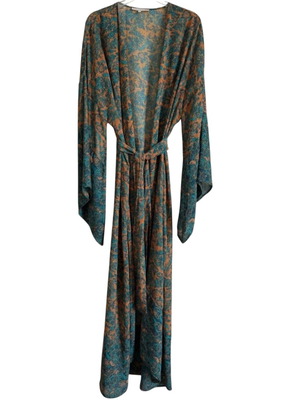 Kimono Vassia Kostara printed, like new, one size, blue and orange