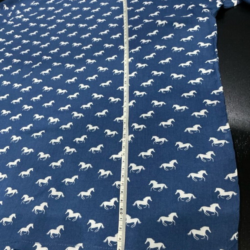 Blue blouse with horse pattern size M like new