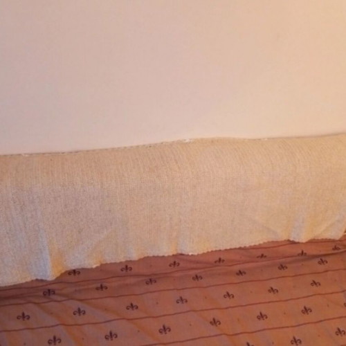 Woolen scarf handmade used, beige, 1.80×0.50 m