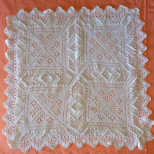 Handmade knitted blanket new with 2 decorative knitted covers