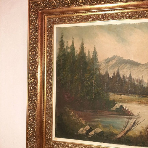 Collectible painting 1940 like new, handmade wooden frame