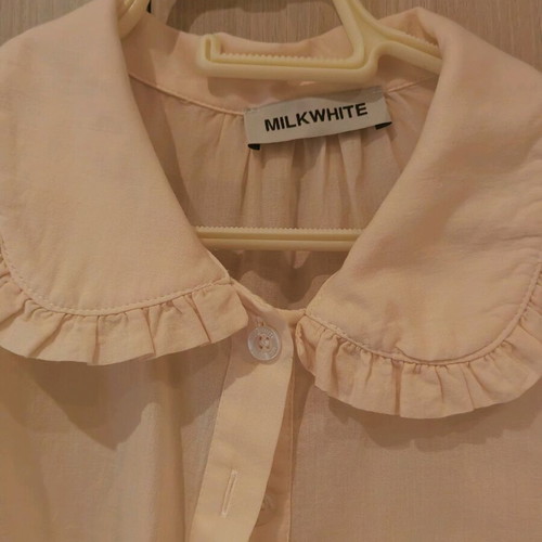 Milkwhite crop shirt new, size small, soft peach color