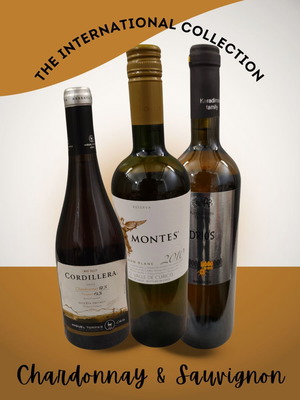 Collectible set of 3 international white wines Torres, Montes & Karadimos