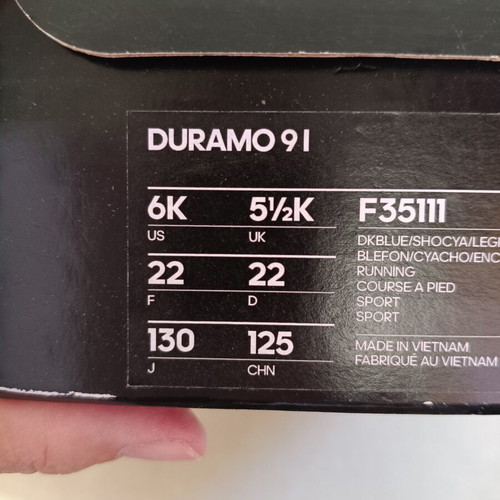 Adidas Duramo 9 I Kids Sports Shoes New Size 22