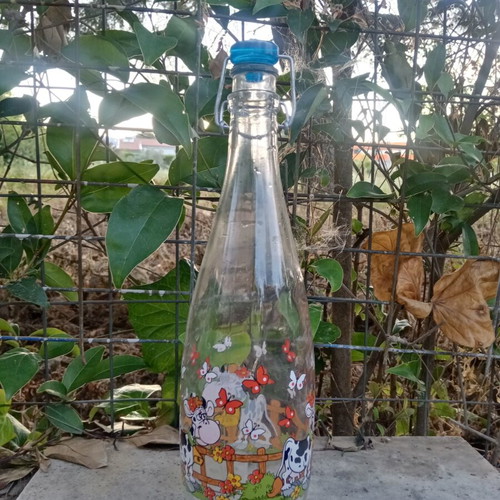 Borgonovo glass bottle with clip, 1 litre, Italy