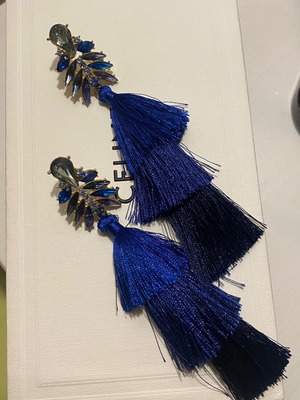 Zara blue tassel earrings like new, unworn