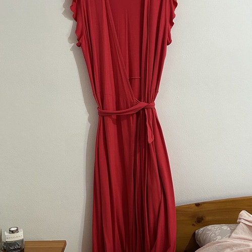 Caramella red wrap midi/maxi dress, size M/L