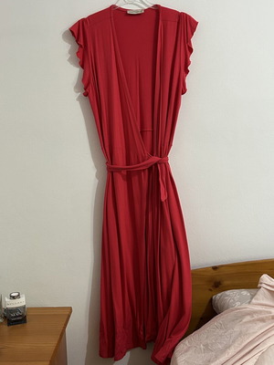 Caramella red wrap midi/maxi dress, size M/L