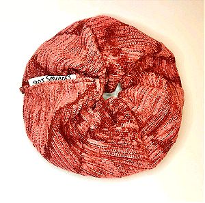 Weaving Coral Almond Scrunchie