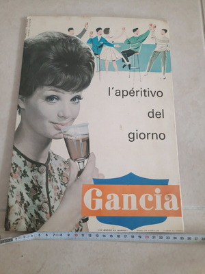 Vintage Gancia promotional cardboard poster used