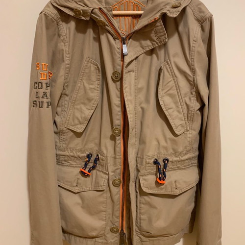 Superdry beige military jacket used, size medium