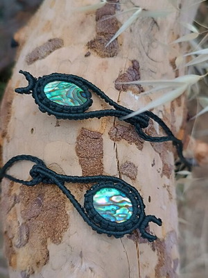Κολιέ μακραμε με abalone