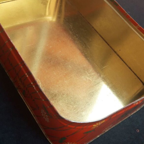 Papadopoulou biscuit metal box used, Frutacrem