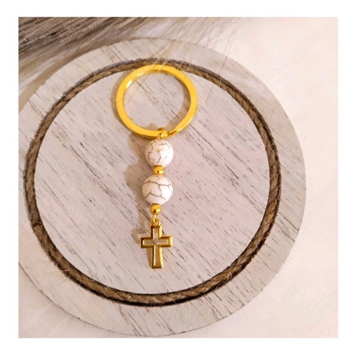 Handmade martyrika keychains with haolite beads and cross made to order