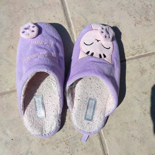 Lilac slippers "Cat" size 40 like new, soft and warm