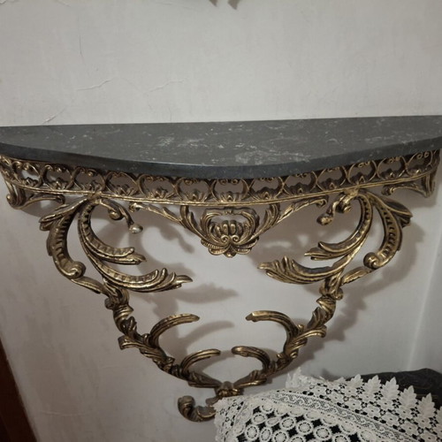 Mirror with marble base and tazera, like new