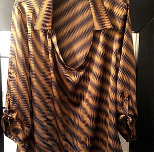 70s σατέν μπλούζα/πουκάμισο xl
