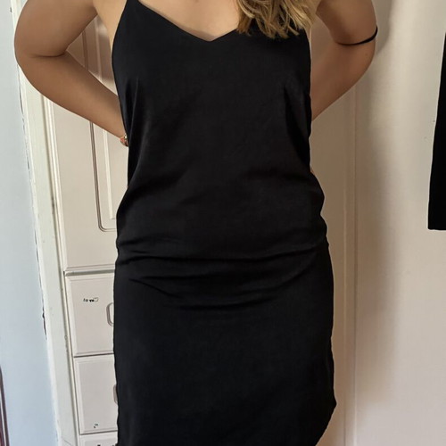 H&M Divided Black Slip Shift Mini Dress Size S Like New