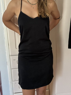H&M Divided Black Slip Shift Mini Dress Size S Like New