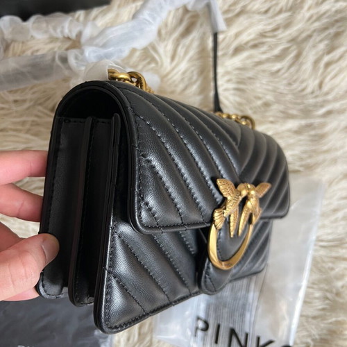 Pinko shoulder bag new, black with gold details