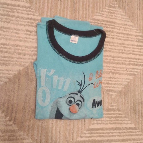 Frozen Olaf Pajama Shirt size 10Y turquoise like new, cotton