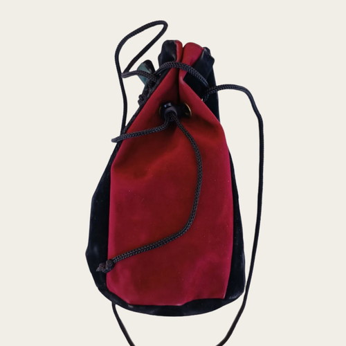 Velvet drawstring pouch bag, multicolor
