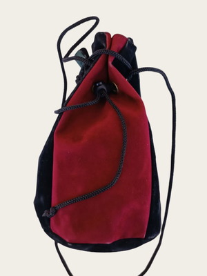 Velvet drawstring pouch bag, multicolor