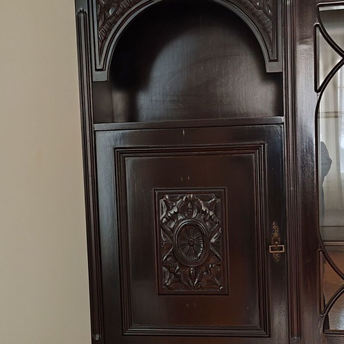 Handmade walnut wood cabinet used from 1962