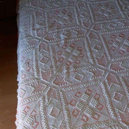 Handmade knitted blanket new with 2 decorative knitted covers