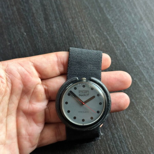 Pop Swatch Black Dots BB103 watch 1987 Swiss made used