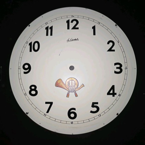 Greek Post clock plate used, metal, diameter 37.5 cm