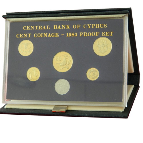Cyprus 1983 Proof Set First Decimal Coin Set New